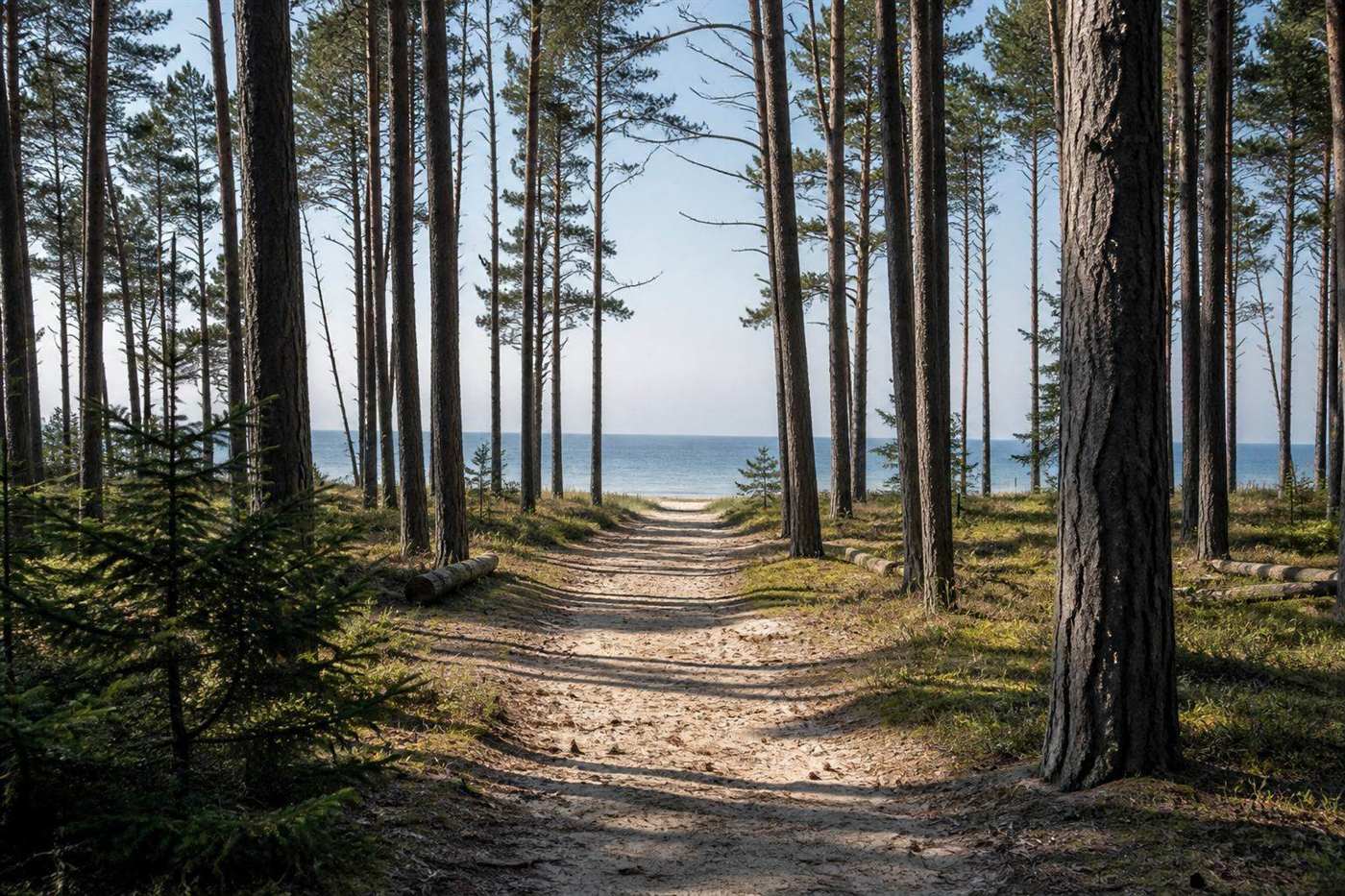 Сосновый лес Darßwald у выхода к Балтийскому морю